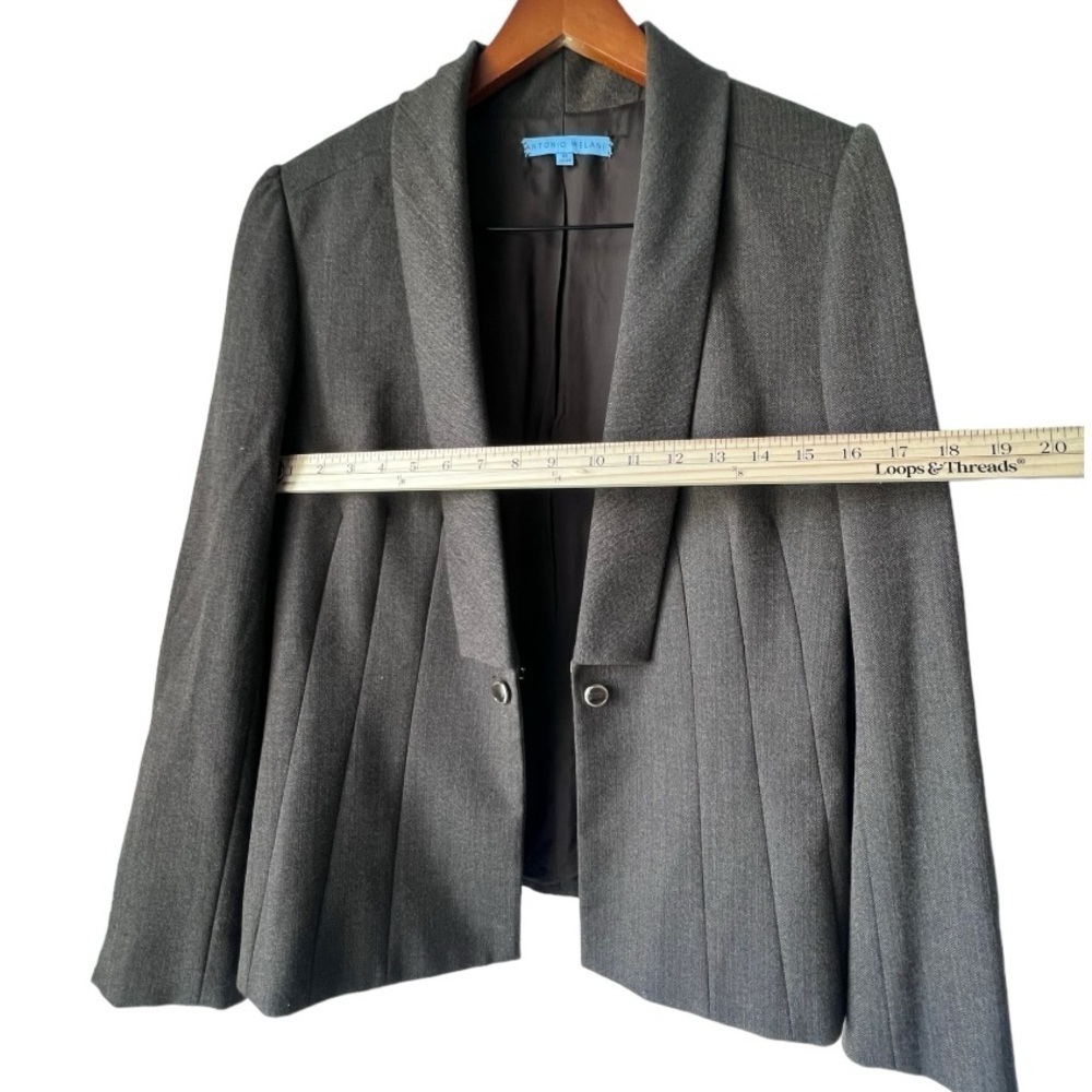 Women's Antonio Melani suits Blazer pant career two button front gray 12 & 8 - Picture 12 of 13
